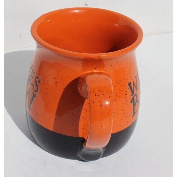 NEW Large Orange Witches Brew Coffee Mug Logo Halloween Theme Funny Cup 22oz - Picture 2 of 3